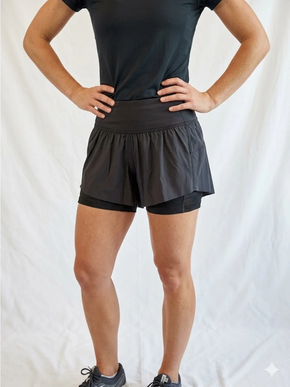 Lululemon Women’s Black Athletic Layered Running Shorts